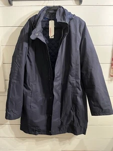 AA Lands End Primaloft Navy Blue Hooded Jacket Zip Up NEW XL Tall Airline - Picture 1 of 4