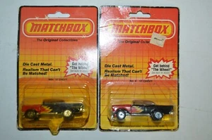 LOT OF 2 Matchbox Superfast MB4 '57 Chevy Black with Flames Diecast Macau - Picture 1 of 16