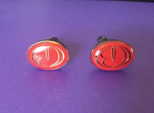 Cufflinks (pair), red with E D lettering - Picture 1 of 3