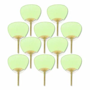 Ventiladores de mano de papel de remo verde lima claro de 9" para bodas (paquete de 10) - Imagen 1 de 3