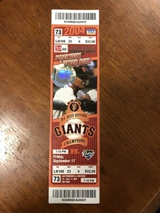 Boleto del juego de jonrones número 700 de Barry Bonds con holograma oficial del estadio SBC - Imagen 1 de 6