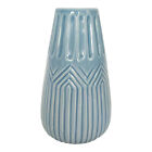 Urban 24cm Large Dusty Blue Zari Ceramic Plant Flower Vase Pot Home Display