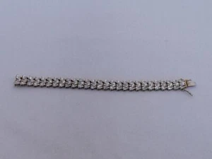 Estate Sterling Silver 7.5" Beautiful Rhinestone Bracelet EC-12 - Picture 1 of 6