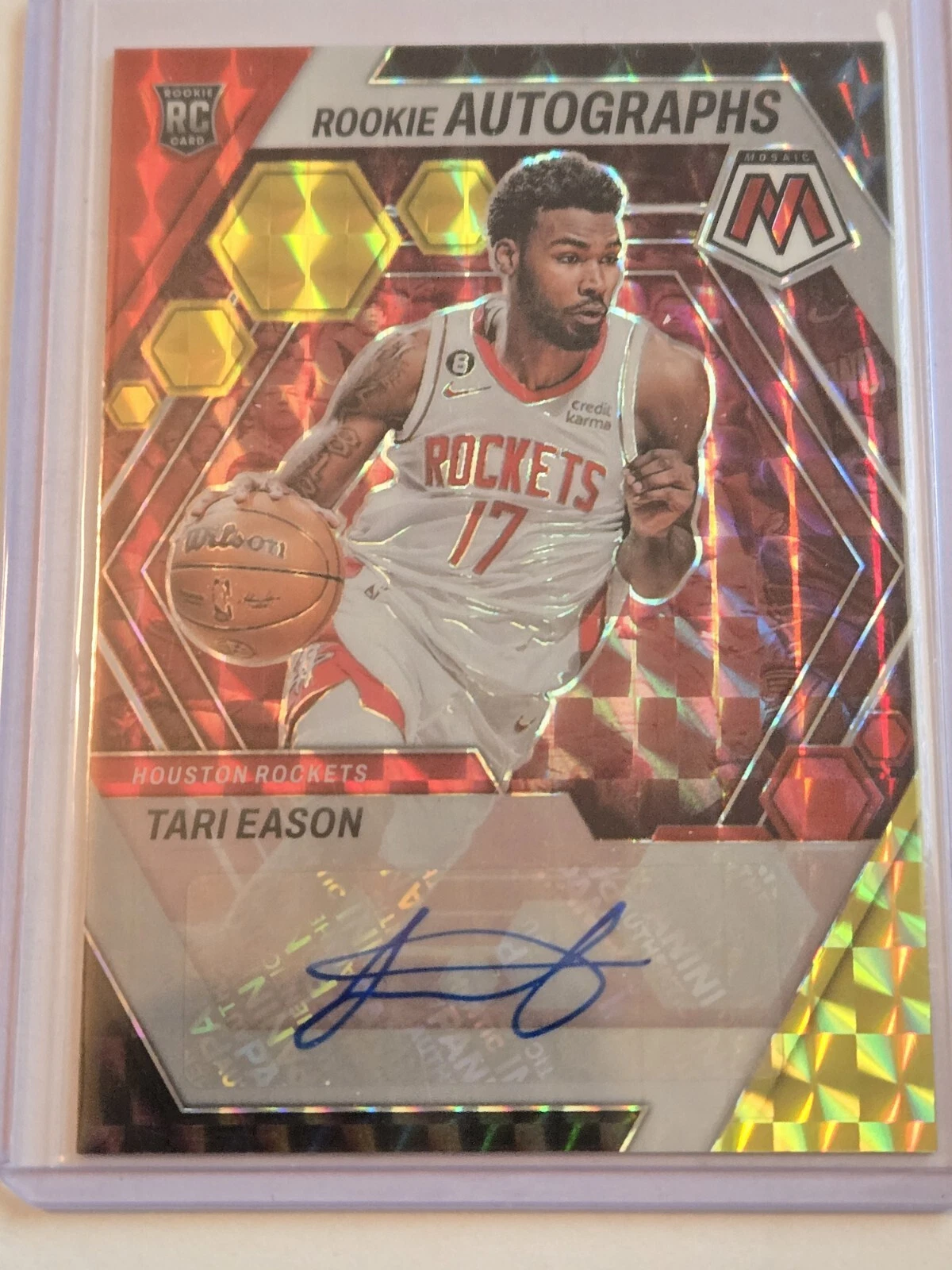 2022-23 Mosaic Choice Tari Eason Auto Ra-eas Rockets Rookie