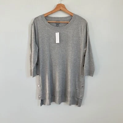 Blusa gris manga 3/4 New York & Company pantalones de mezclilla Soho para mujer mediana precio de venta sugerido por el fabricante $50 nueva con etiquetas Foto 1 de 4