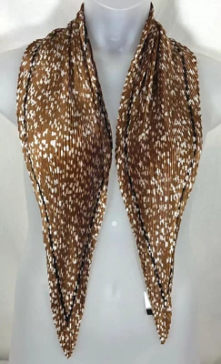 Ann Taylor Factory bufanda marrón óxido con puntos blancos plisado poliéster NUEVO SIN ETIQUETAS Foto 1 de 4