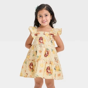 NWT Toddler Girls' Disney Moana Swiss Dot Dress - Yellow 5T - Picture 1 of 1