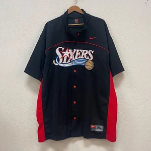 Vintage Nike NBA Philadelphia 76ers Button Down Collared Black Shirt Gr. XL - Bild 1 von 7