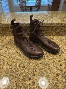 Trippen Brown Leather German Development Lace Up Boots Size 39 US 8 Booties EUC - Picture 1 of 11