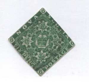 Nova Scotia QV 1857 6d dark green used - Picture 1 of 1