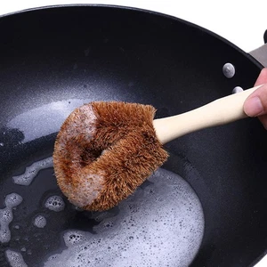 2 Stück Küche Reinigungsbürste Kochgeschirr Holzgriff Bürste Topf Reinigungswerkzeug - Bild 1 von 11