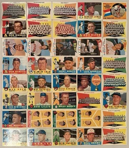 1960 TOPPS VINTAGE BASEBALL CARDS IN POOR/VG CONDITION - LOT OF 40 CARDS - Picture 1 of 21