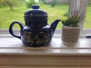 Vintage Rondo Cobalt Blue Floral Teapot Gailstyn-Sutton Japan Rare EUC 1983 Tea - Picture 1 of 6