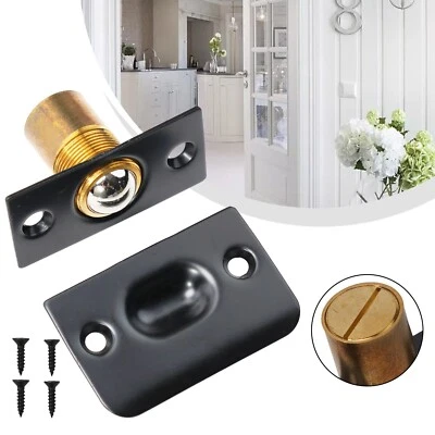 Stainless Steel Adjustable Roller Ball Door Spring Catch Lock Internal Latch Set - Image 1 of 4