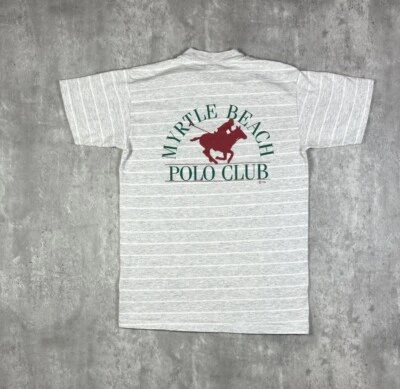Vintage 90s Myrtle Beach Polo Club Striped T Shirt size M - Image 1 of 4