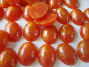 50 Perline 1,6 cm Arancione Scuro Mezze Perline Eleganti Pl 105 - Foto 1 di 3