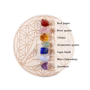 Generador de energía: piedra curativa de cristal natural de 7 chakras + placa de madera de matriz de estrellas - Imagen 1 de 12