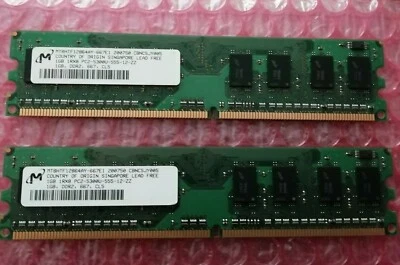 Kit 2 x 1GB Micron MT8HTF12864AY-667E1 PC2-5300 667MHz CL5 240 Pin RAM DDR2  - Immagine 1 di 2
