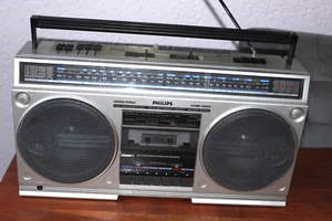 Toller Philips D8434 Radio Recorder Boombox Ghettoblaster 4 Band Stereo Kassette - Bild 1 von 10