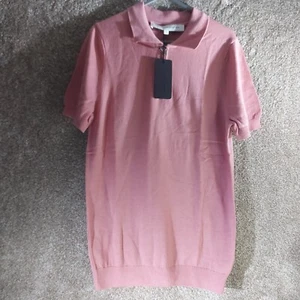 Jameson Carter Trey Kurzarm Strick Polo Top, Rosa/Lachs Gr. S - Bild 1 von 7