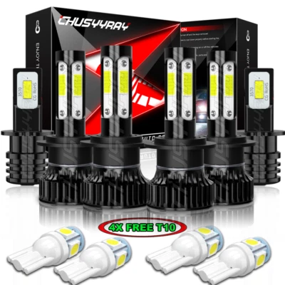Para SAAB 9-3 2004-2007 6000K LED Faro Alto Bajo + Faros Antiniebla Combo 6 piezas Foto 1 de 4