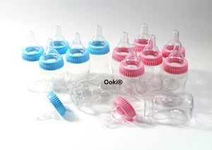 Pink Blue Baby Bottle DIY Plain Baby Shower Favor Sweets Birthday Games Boy Girl - Picture 1 of 8