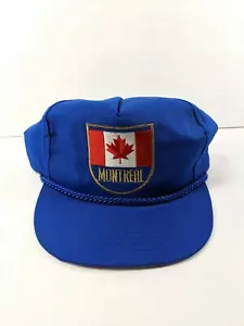 Sombrero Turístico Vintage Montreal Azul Canadá Bandera Canadiense Hoja de Arce Snapback - Imagen 1 de 3