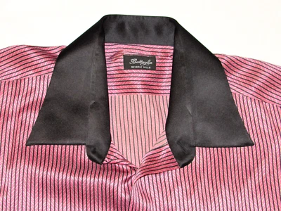 MEN'S  BATTAGLIA BEVERLY HILLS SILK LONG SLEEVE SHIRT! STRIPES! ITALY! HIGH$! 17 - Image 1 of 4