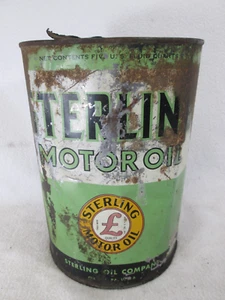 Vintage Sterling Motor Oil empty metal 5 qt. can - Picture 1 of 7