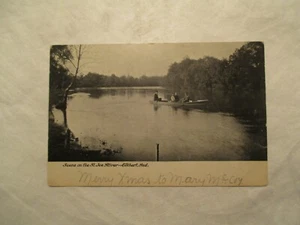 Elkhart Indiana St Joe River scene IN Postcard - Picture 1 of 2