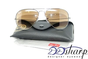 Ray Ban Occhiali-Ray Ban 3025 Aviator Grandi Metallo 00451 58 Pistola - Foto 1 di 1