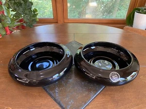 Harris Potteries Bonsai Planter Succulent Pot Ceramic 9.5” Black Set Of 2 - Picture 1 of 8