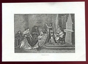 gravure ancienne. le Mariage de Napoléon 1er - Picture 1 of 1