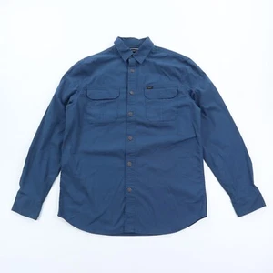 Lee Stretch Work Shirt Men's Small Blue Flap Pocket Button Up Long Sleeve EUC - Picture 1 of 8