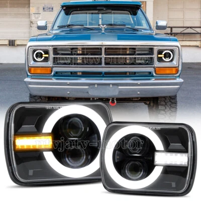 Faros LED DRL y lámpara giratoria para Dodge D150 D250 D350 W150 Ram 50 DOT 5x7" 7x6" Foto 1 de 4