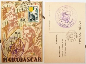 MADAGASCAR Centenaire médaille militaire.Yvert N° 321.Carte maximum 1er jour.FDC - Imagen 1 de 1