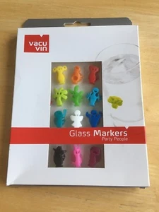Marcatori in vetro Vacu Vin - Party People - Confezione da 12 - Nuovi con scatola - Foto 1 di 10
