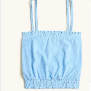 J Crew Smocked Towel Terry Tank Hydrangea Light Blue Color, Size Medium - Picture 1 of 3