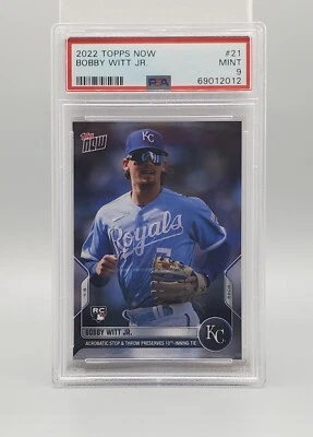 2022 Topps Now Bobby Witt Jr. Rookie #21 PSA Mint 9 RC - Image 1 of 2