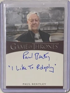PAUL BENTLEY 2012 HBO GAME OF THRONES AUTHENTIC AUTOGRAPH INSCRIBED HIGH SEPTON - Bild 1 von 2