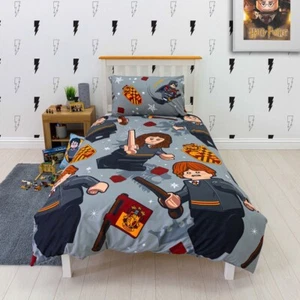 New Kid's Lego Harry Potter Single Reversible Duvet Set & Fleece Blanket Bedding - Picture 1 of 9