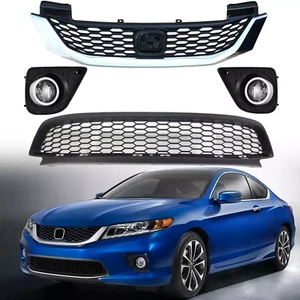 Parachoques delantero parrilla inferior superior y luces antiniebla para Honda Accord 2013-2015 cupé - Imagen 1 de 23