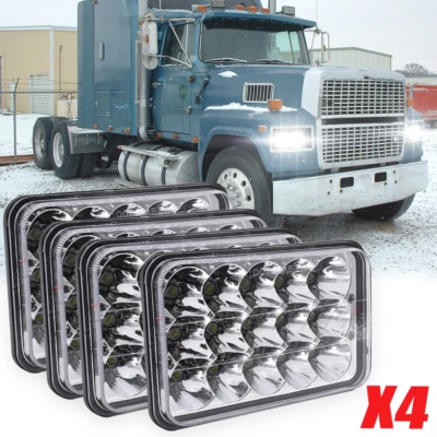 DOT 4PCS 4x6" Square LED Headlights For Ford LTD LTL9000 Thunderbird Mustang - Image 1 of 4