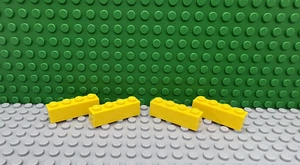 Lego 4 Yellow 1x4 brick block NEW - Picture 1 of 1