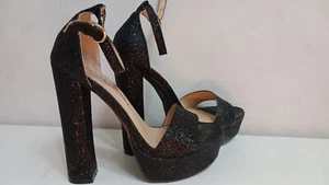 Sandali altissimi donna glitter nero 36 - Foto 1 di 7