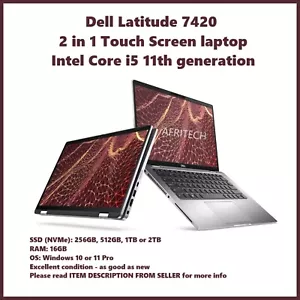 Dell Latitude 7420 Intel i5-11th gen 2TB NVMe 16GB RAM 14'' TOUCH SCREEN *VAT* - Picture 1 of 7