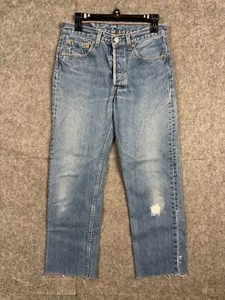 Vintage Levi's 501 Jeans Men's 31 x 34 (FITS 29 x 27) Distressed Raw Hem USA - Picture 1 of 12
