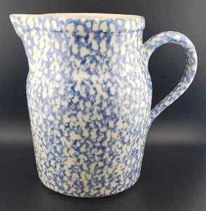 Workshop of Gerald Henn Blue Sponge Pitcher - Picture 1 of 3