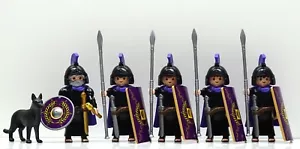 5 X ROMAN PRETORIAN PURPLE PLAYMOBIL To Elite Soldier Caesar Custom - RARE! - Picture 1 of 10