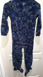 BOYS GAMING GAMER BLUE SLEEPER 1 PC PAJAMA dark blue size 8 CARTERS cute! - Picture 1 of 2